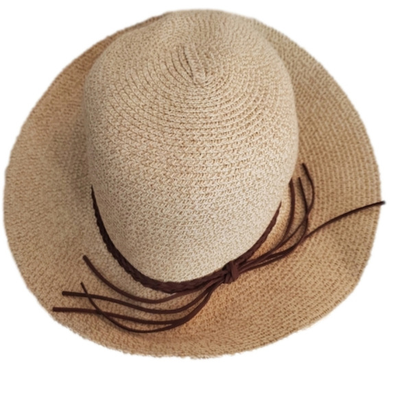 BEACH Style Hat with Brown Braided Detail - Picture 1 of 5